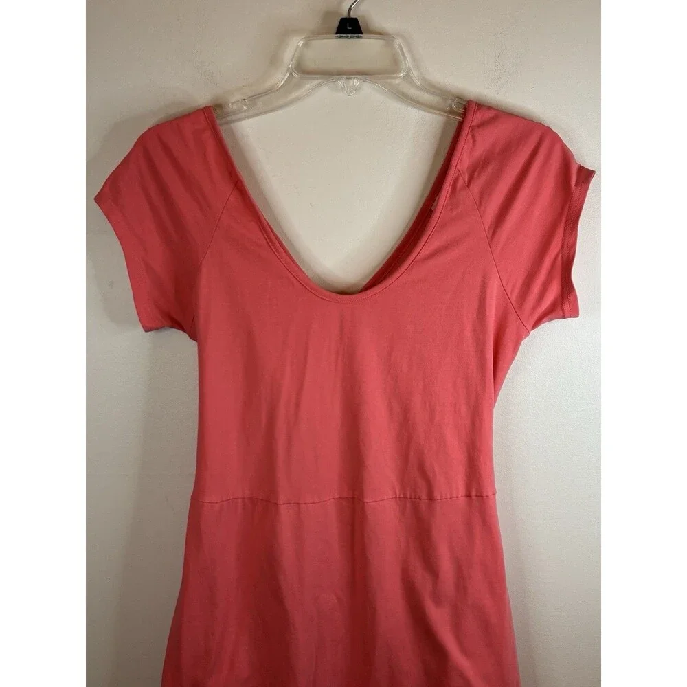 PACT Cross Back Fit & Flare Dress Women Large Salmon Cap Sleeve Casual Beach - Picture 6 of 13